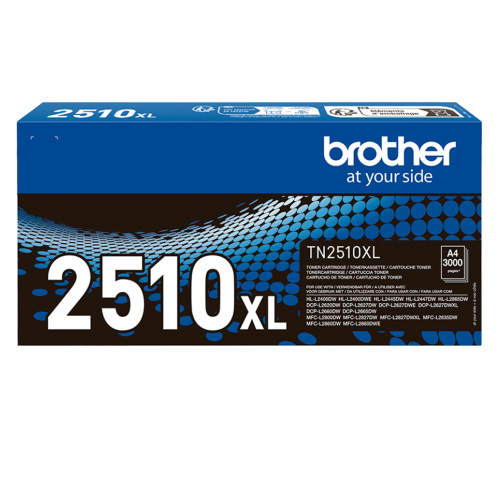 BROTHER TN-2510XL TONER NERO ALTA CAPACITA' PER HLL2400DWE - HLL2445DW - DCPL2620DW - DCPL2660DW - MFCL2800DW - MFCL2827DWXL - MFCL2860DWE 3.000 PAGINE